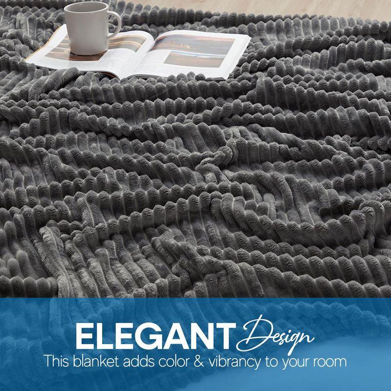 Nestl Nestl Cut Plush Cozy Throw Blanket - Fuzzy Warm Fleece Bed Blankets - Throws for Sofa, Bed, and Couch