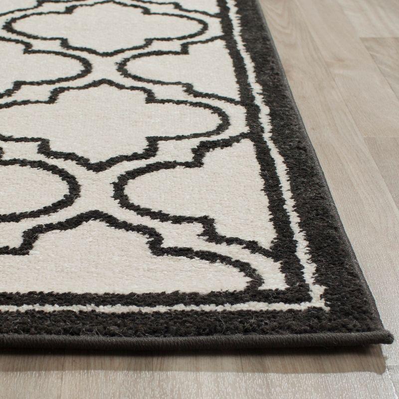 Anthracite and Ivory Square Reversible Area Rug