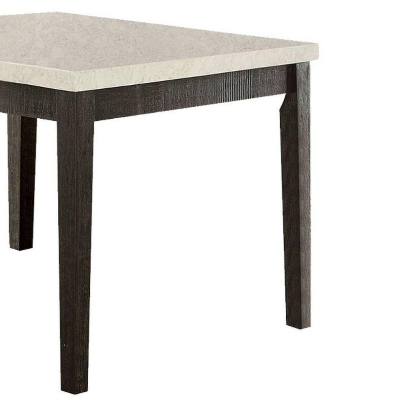 54" Nolan Accent Table White Marble/Salvage Dark Oak - Acme Furniture