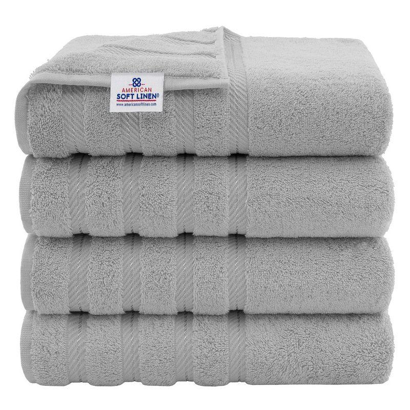 Rockridge Grey 4-Piece Turkish Cotton Bath Towel Set