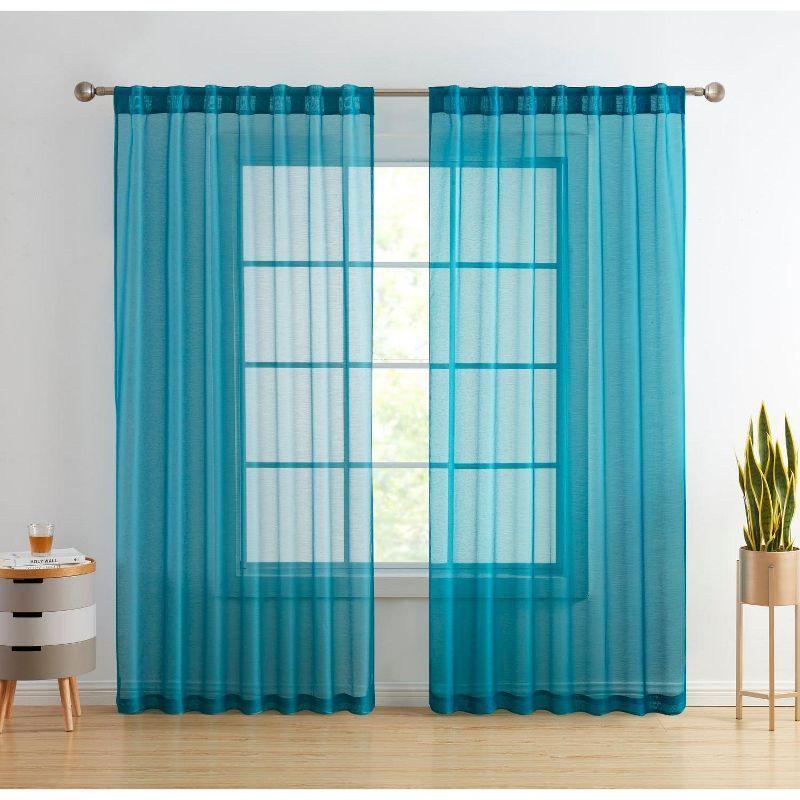 Ebern Designs Lauren Solid Color Semi-Sheer Rod Pocket Curtain Panels & Reviews | Wayfair