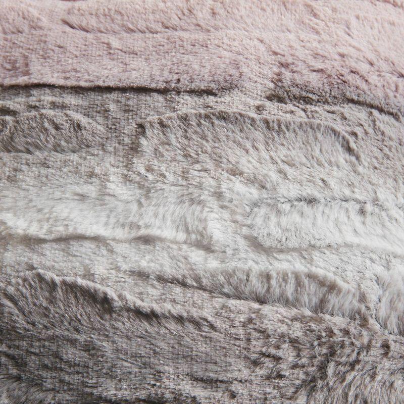 Madison Park Faux Fur Striped Throw Pillow