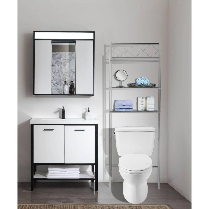 Silver Metal 3-Shelf Over-the-Toilet Storage Organizer