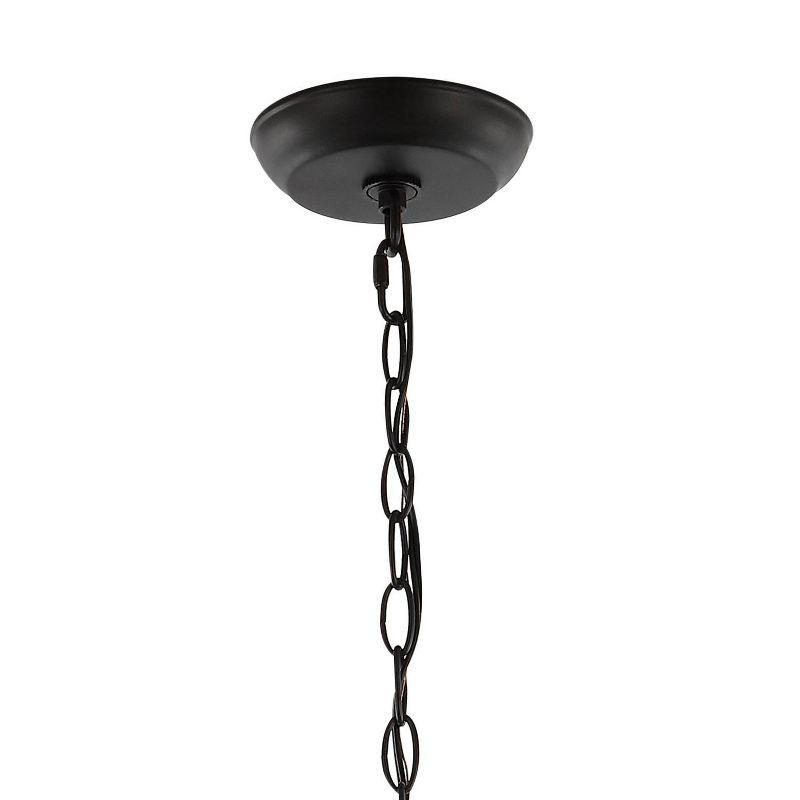 19" 3-Light Milo Rustic Farmhouse Iron LED Pendant Oil Rubbed Bronze - JONATHAN Y: UL Listed, Adjustable Height, Includes Mounting Hardware