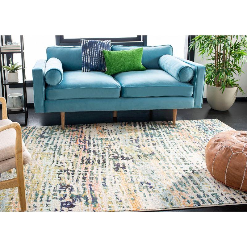 Madison MAD454 Power Loomed Indoor Area Rug - Beige/Navy - 5'x5' - Safavieh