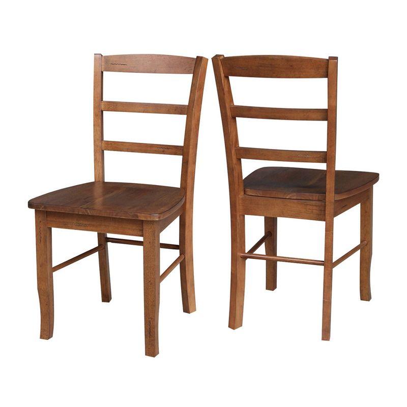 Distressed Oak Solid Wood High Ladderback Side Chair Set