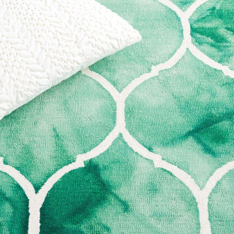 Dip Dye DDY685 Hand Tufted Area Rug - Green/Ivory - 7'x7' - Safavieh.