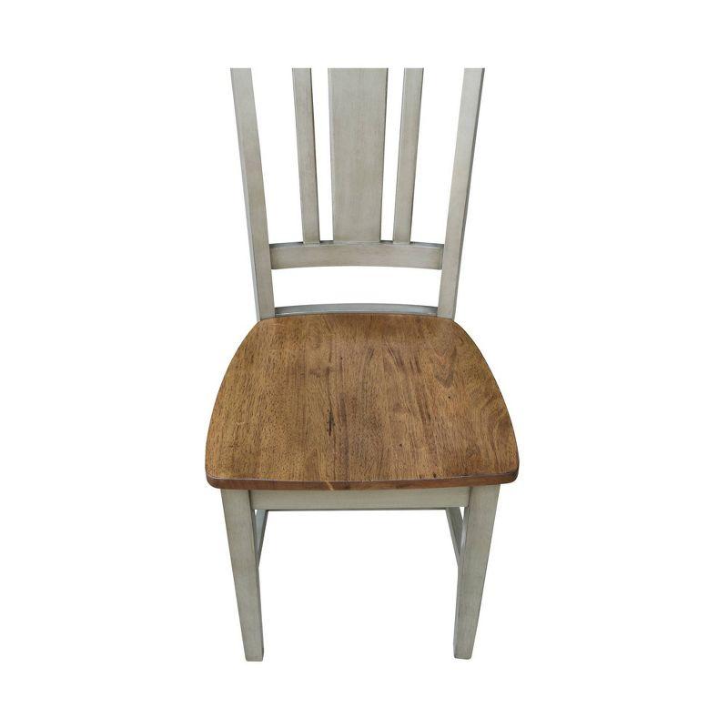 Set of 2 San Remo Splat Back Chairs Natural - International Concepts: Solid Wood, Mid-Century Design, Spot Clean