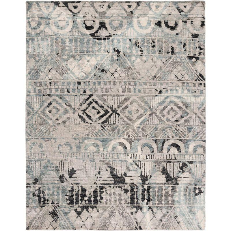 Samarkand Elegance Hand-Knotted Wool Area Rug in Gray 9' x 12'