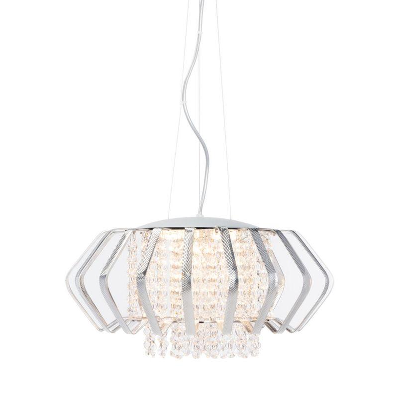 Fania 5 Light 17.75" Pendant - PND6005 - Silver/Clear - Safavieh