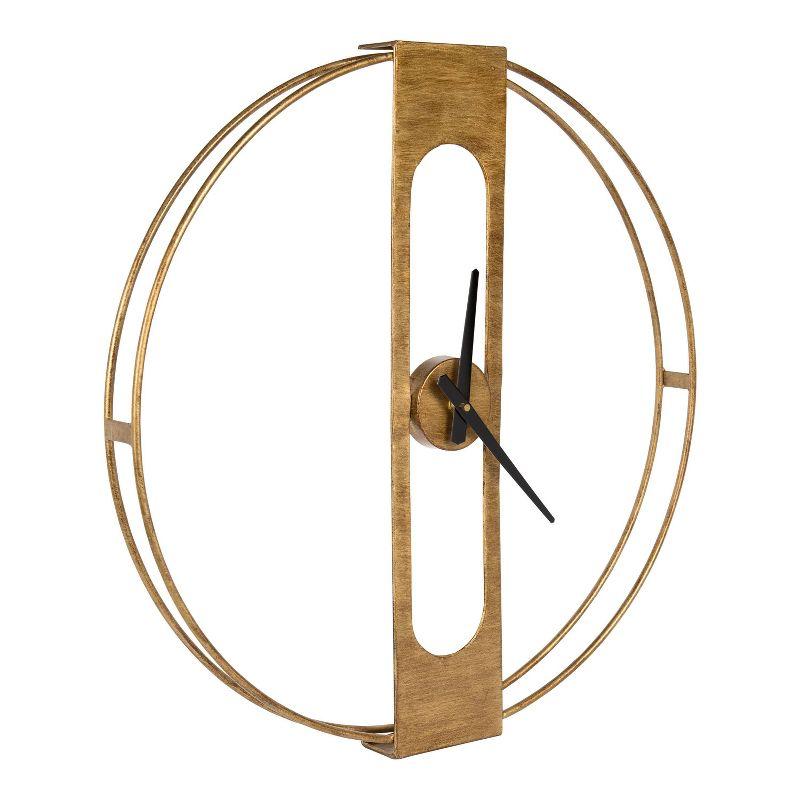 Kate & Laurel All Things Decor 22"x22" Urgo Numberless Metal Wall Clock Gold: Modern, Round, Indoor Decorative Clock