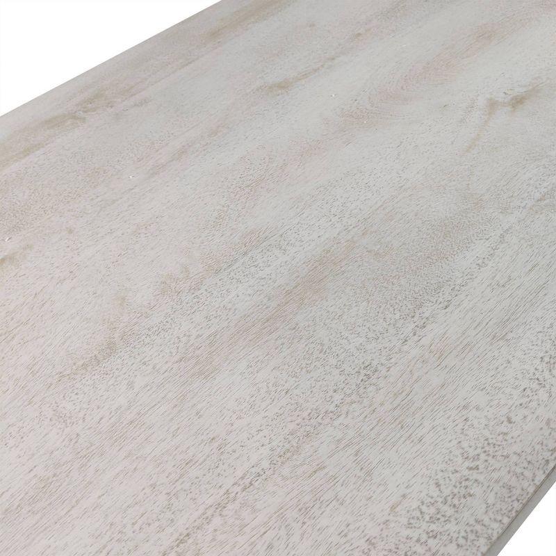 Carolina Living Brio Sit Or Stand Adjustable Desk Whitewash: Mango Wood Surface, Iron Frame, No Storage