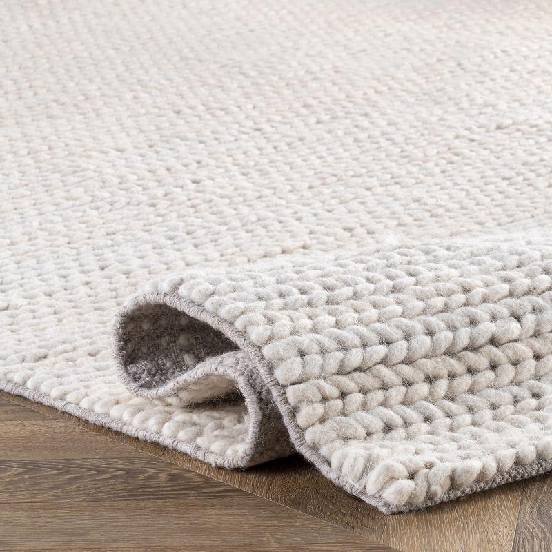 nuLOOM Penelope Braided Wool Area Rug - Off White