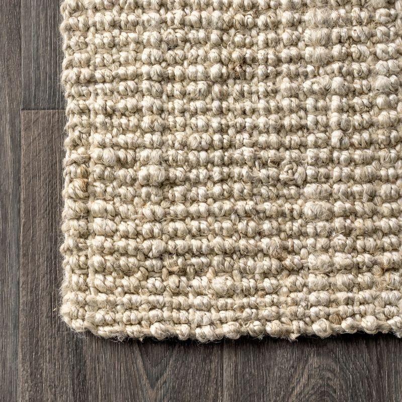 Ivory Braided Chunky Jute 2'x8' Reversible Runner Rug