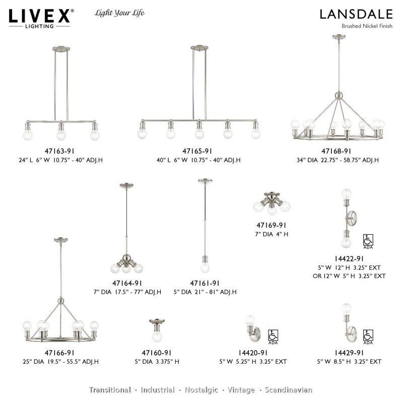 Livex Lighting Lansdale 3 - Light Flush Mount in  Brushed Nickel