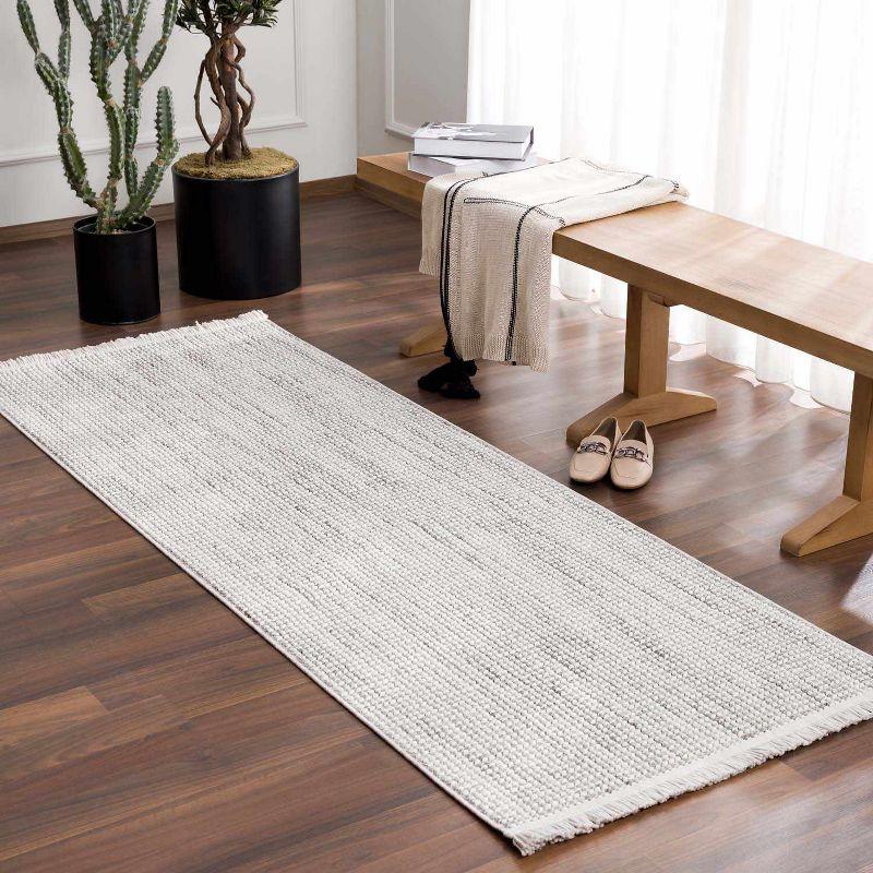 Gowan Cream Low Pile Polyester Rectangular Area Rug