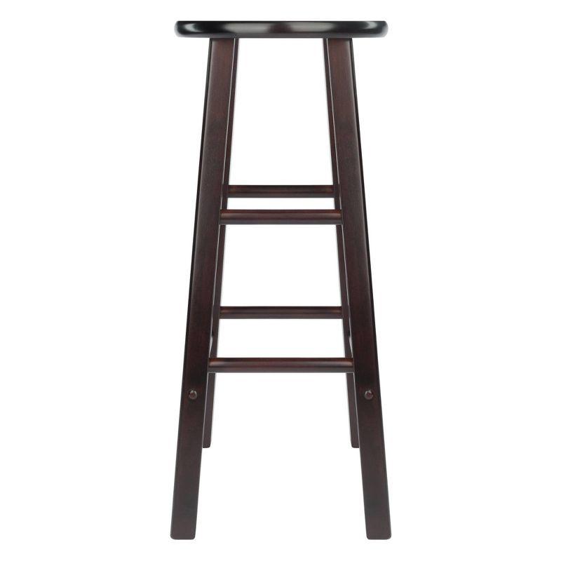 Espresso Industrial Solid Wood Bar Stools Set of 2