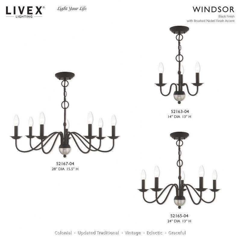 Livex Lighting Windsor 3 - Light Chandelier in  Black