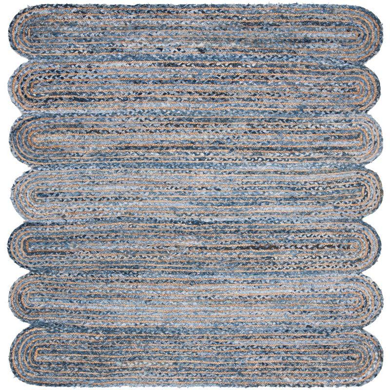 Cape Cod CAP208 Woven Indoor Area Rug - Blue/Natural - 6'x6' - Safavieh