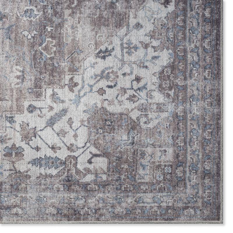 Everwash Callaghan Esther Bohemian Medallion Machine Washable Runner Area Rug, Grey, 1'11"x7'2"