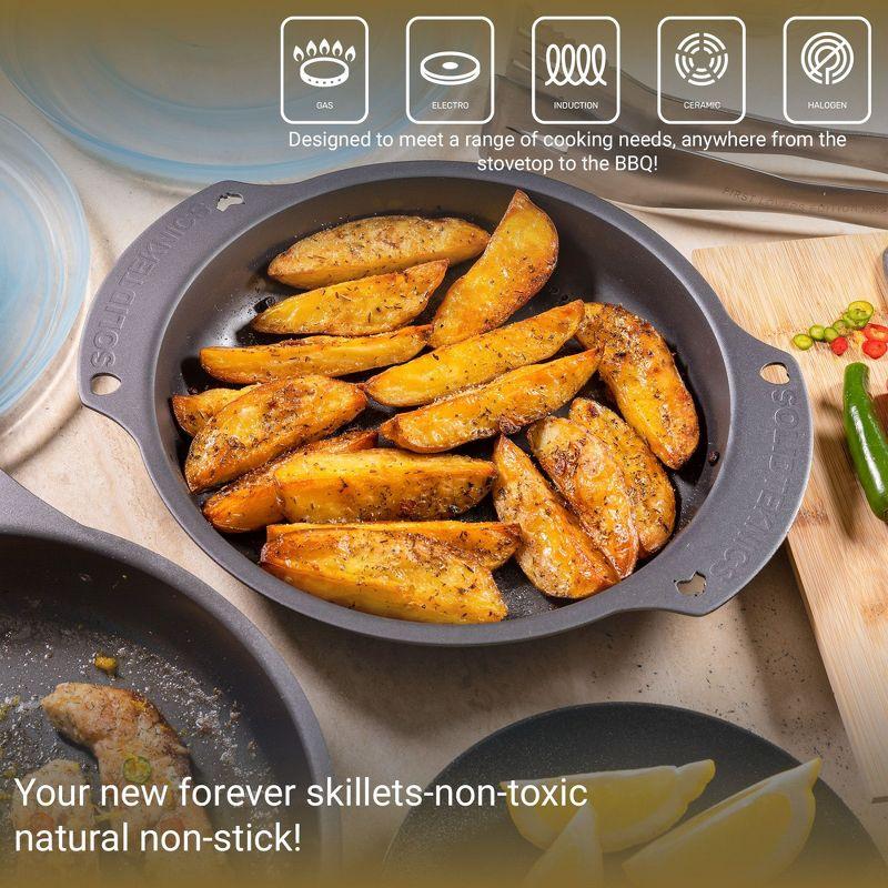 Solidteknics AUS-ION 9.5 Inch Oven-to-Table Skillet, Lightweight, Seamless Cooking Experience for Frying, Baking, and Grilling, Cast Iron Performance