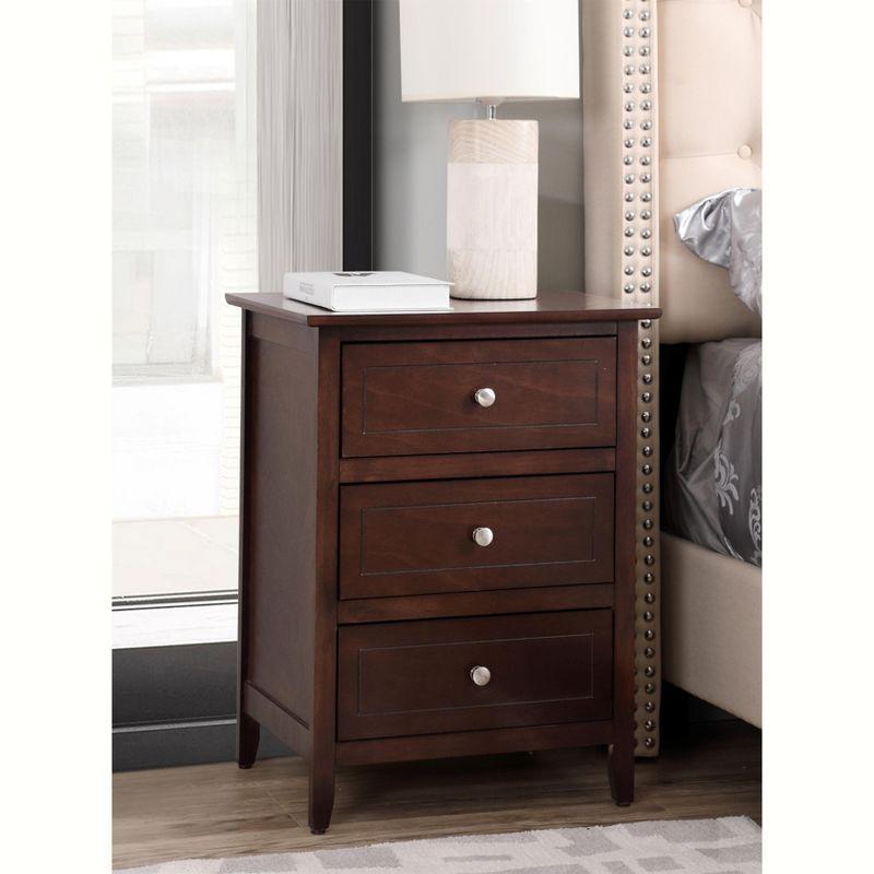 Passion Furniture Daniel 3-Drawer Nightstand (25 in. H x 19 in. W x 15 in. D)