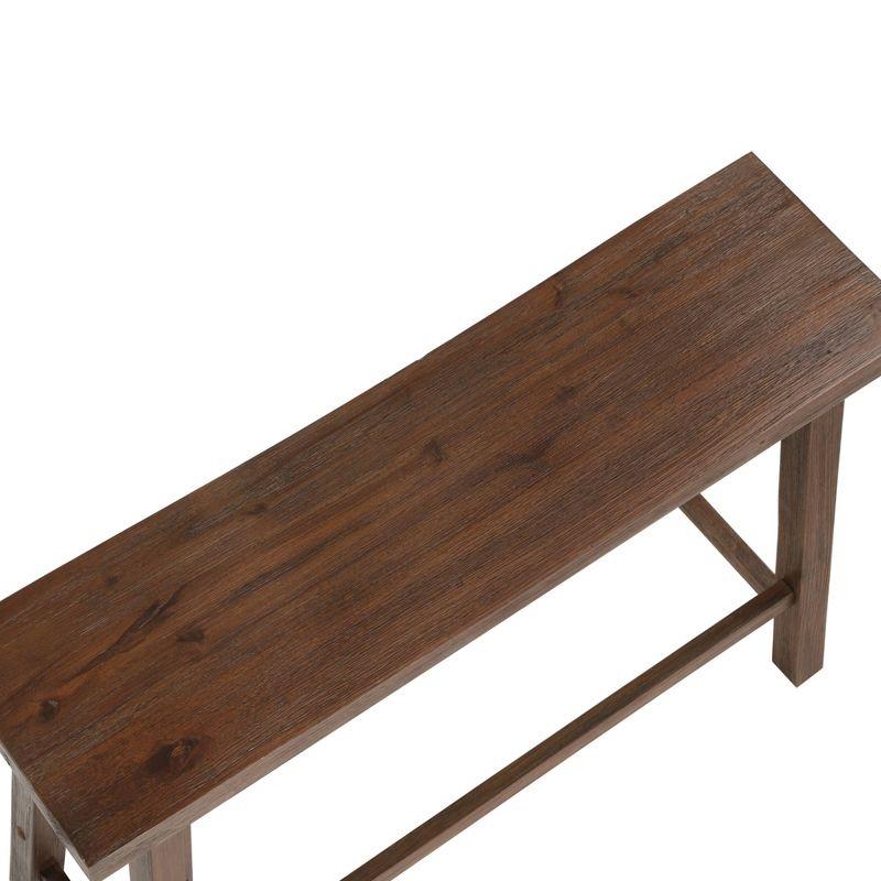 Sonoma Rustic Chestnut Wire-Brush Saddle Bench