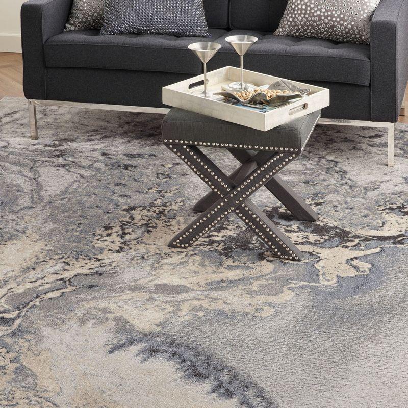Nourison Maxell Modern Abstract Indoor Area Rug Grey 9' x 12'