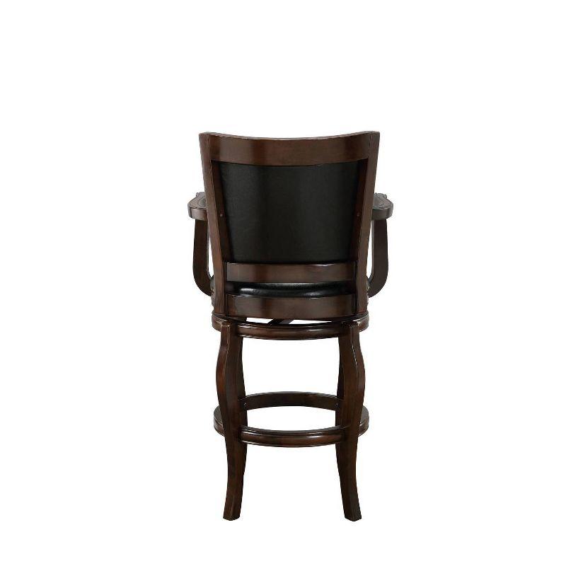 Cappuccino 43" Swivel Barstool in Faux Leather and Wood