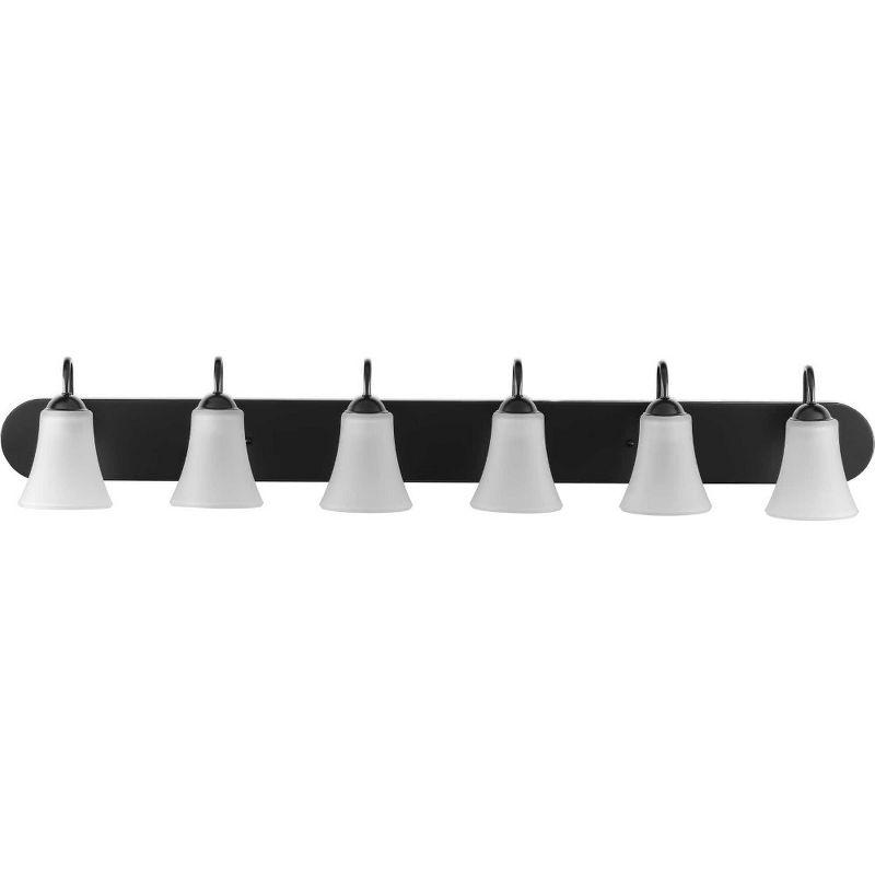 Progress Lighting Classic 6-Light Bath Wall Light, Brushed Nickel, Etched Glass Shades