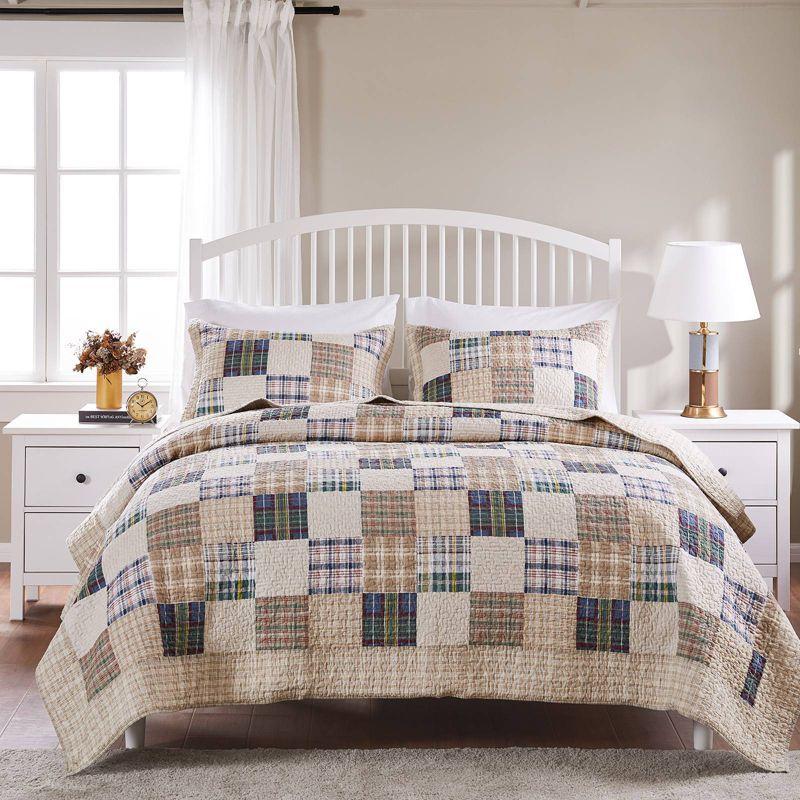 Oxford Plaid Reversible Quilt Set