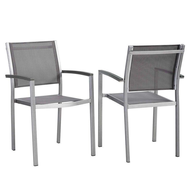 Modway Shore Dining Chair Outdoor Patio Aluminum (Set of 2)
