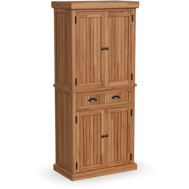 Natural Maple Hardwood Kitchen Storage Pantry with Adjustable Shelves