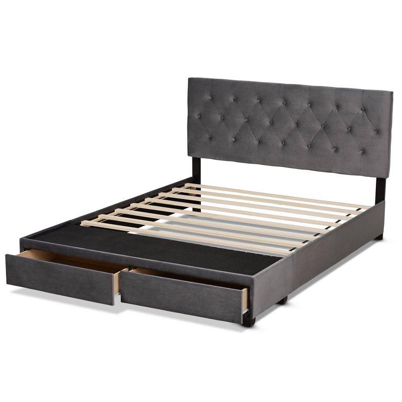 Caronia Velvet Upholstered 2 Drawer Platform Storage Bed - Baxton Studio