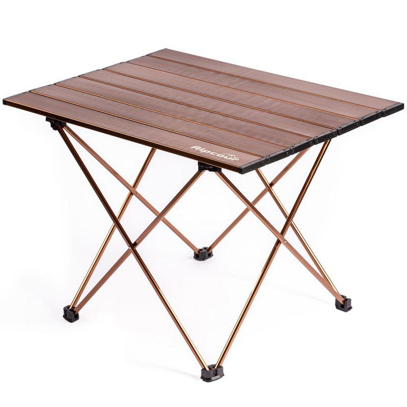 Medium Brown Aluminum Folding Camping Table