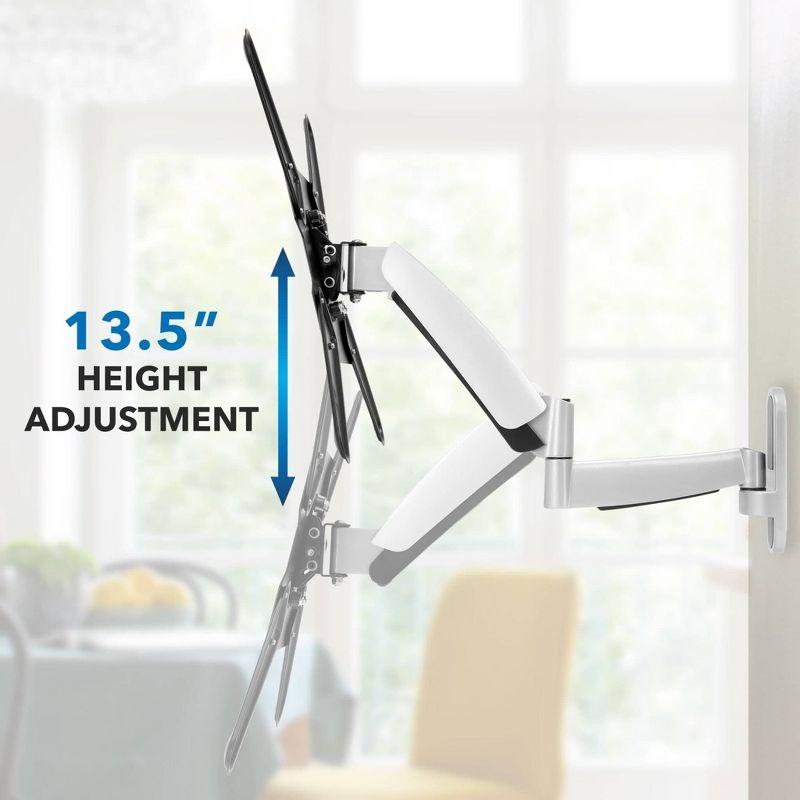 Mount-It! Height Adjustable TV Wall Mount Bracket with Counterbalance Gas Spring Arm, Full Motion Articulating Design Fits Up to VESA 400x400 mm