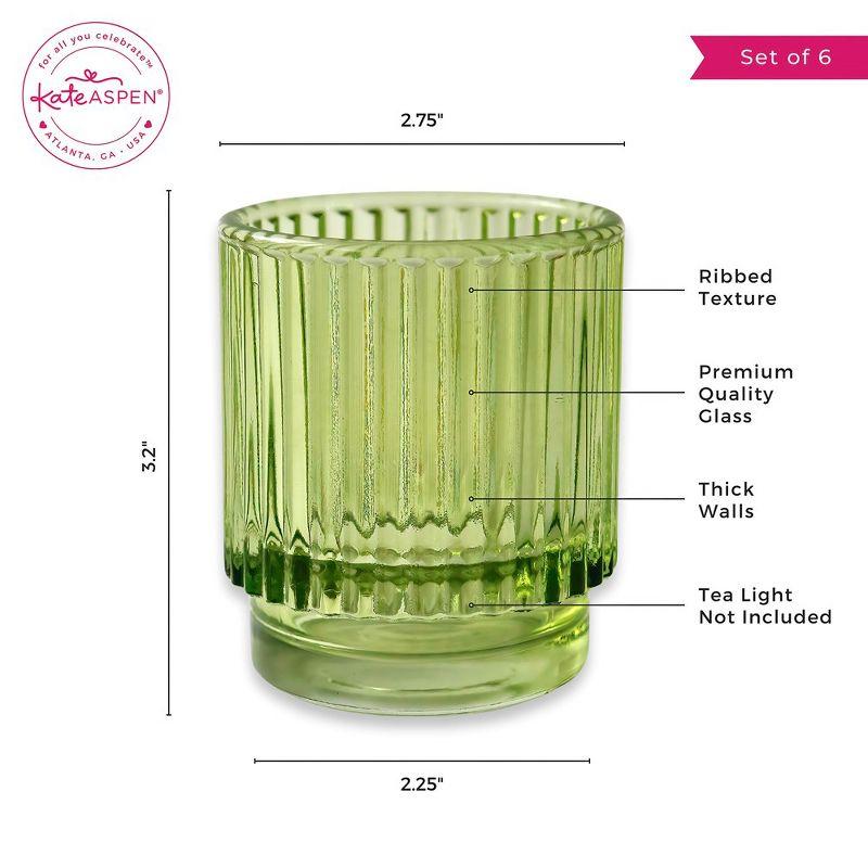 Ribbed Glass Votive Candle Holder (Set of 6)