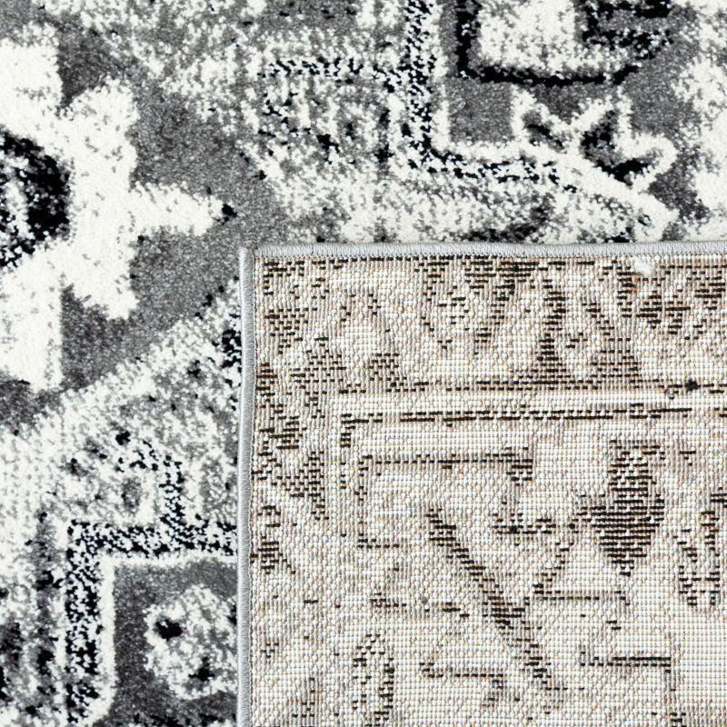 Vintage Hamadan VTH211 Power Loomed Indoor Area Rug - Grey/Ivory - 6'7"x6'7" - Safavieh