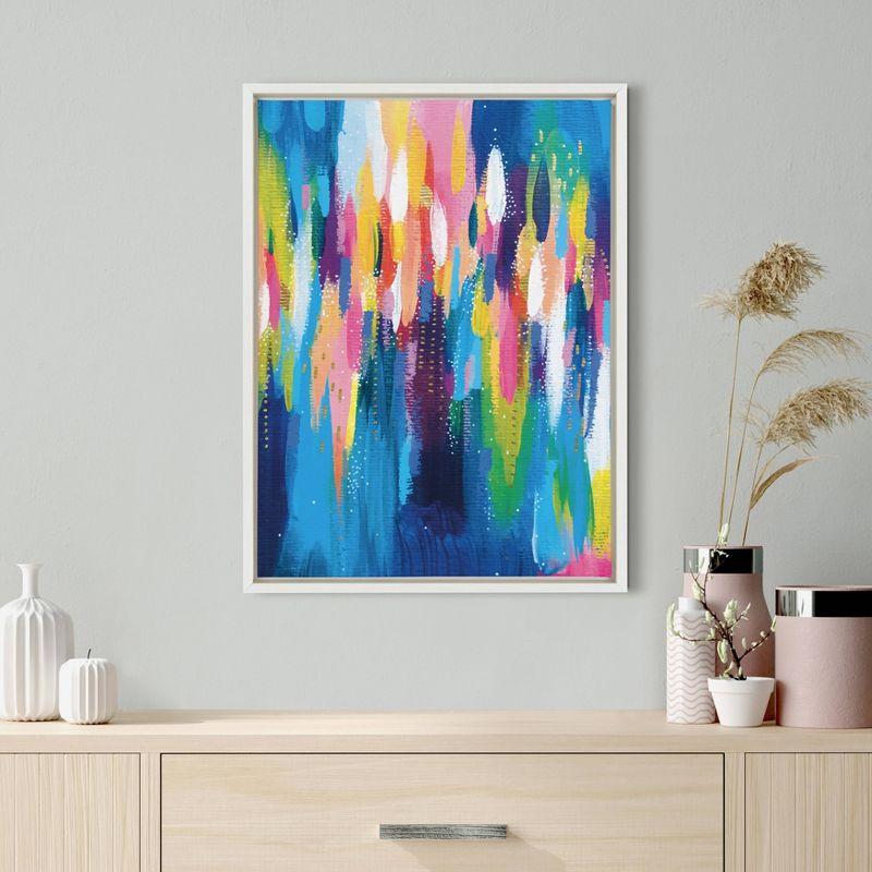 18" x 24" Sylvie Bright Brush Strokes Framed Canvas by Ettavee - Kate & Laurel: Modern Decor, Abstract Art