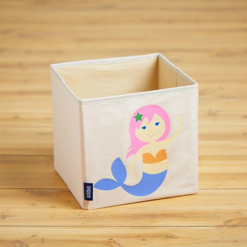 Wildkin 10 Inch Kids Canvas Toy Storage Cube  (Mermaids)