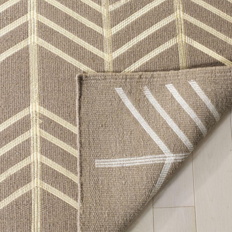 Thelonius Hand Woven Flat Weave With Embroidery Wool Chevron Rug