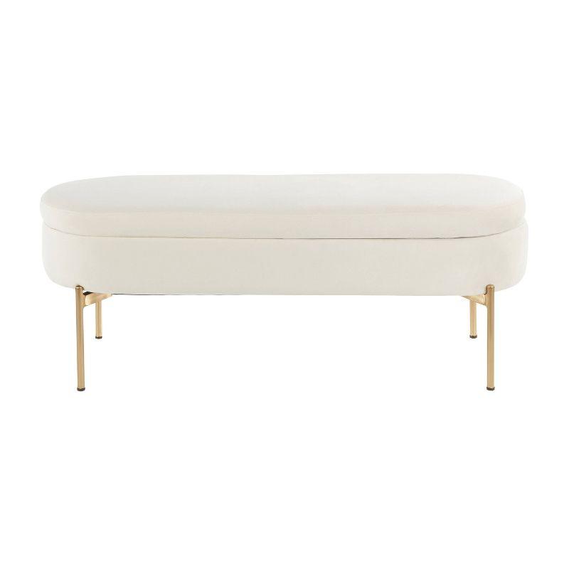 48" Chloe Contemporary Upholstered Storage Bench - LumiSource