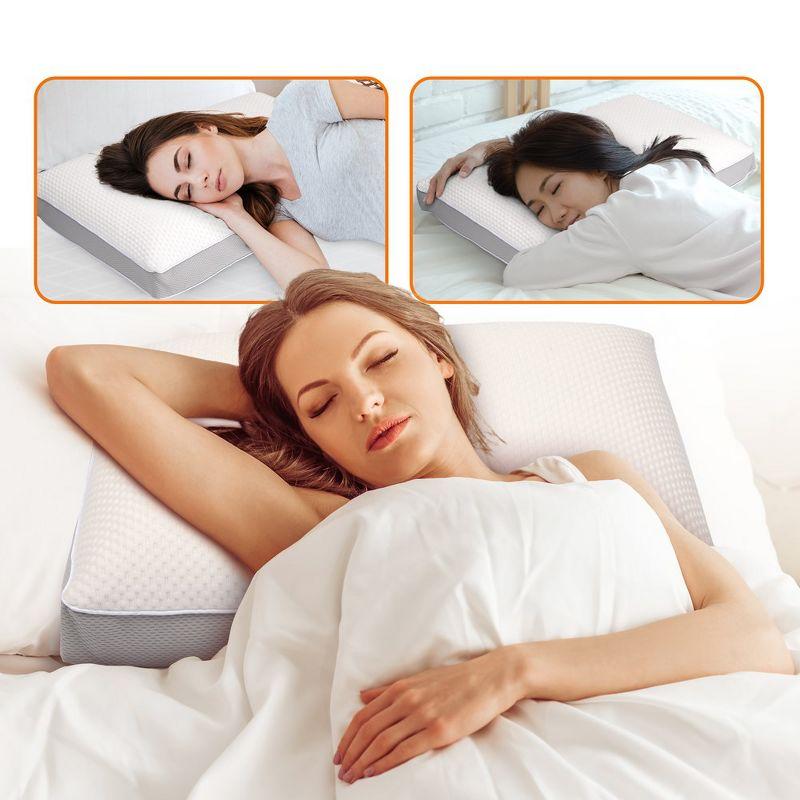 Dual-Sided Memory Foam Sleeping Pillow with Gel Fiber