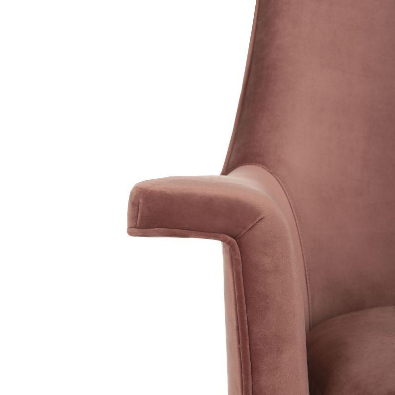 Aimee Velvet Arm Chair - SFV4701 - Dusty Rose/Gold - Safavieh Couture