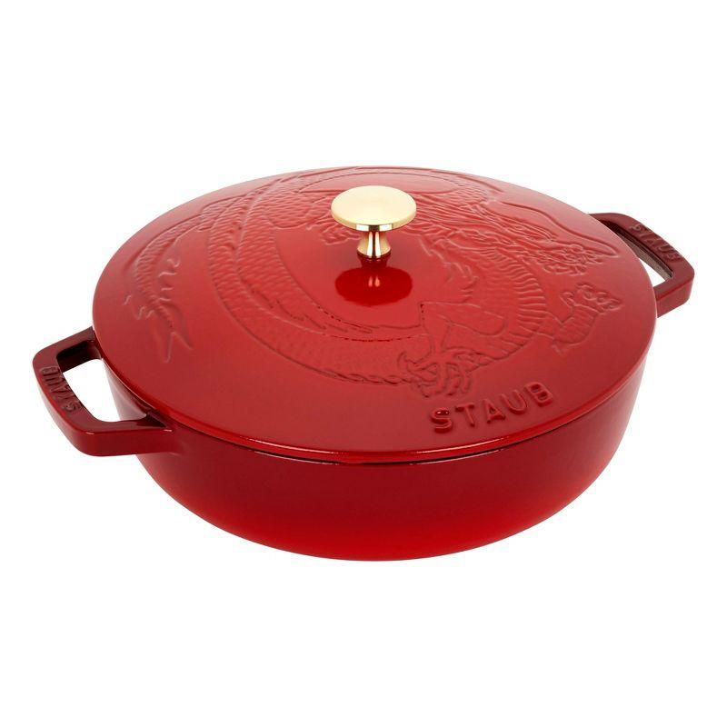 Staub ® 2.5-Qt. Cherry Cast Iron Saute Pan with Dragon Lid