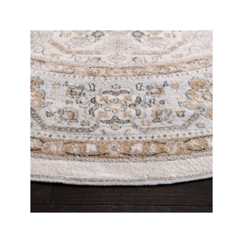 Isabella ISA916 Power Loomed Area Rug - Cream/Beige - 8' Round - Safavieh