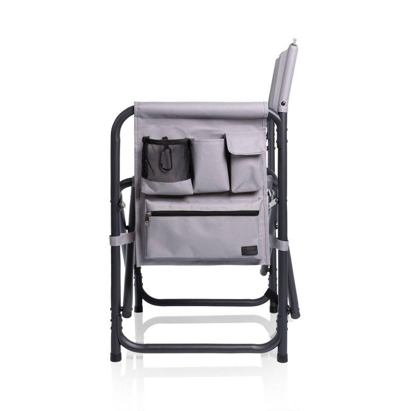 Oniva 2pc Aluminum Rectangle Outdoor Portable Chair with Side Table - Gray with Black Accents