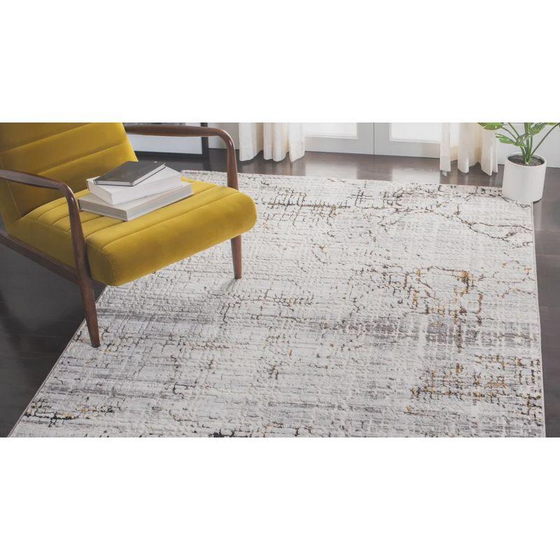 Charcoal Hand-Knotted Synthetic Area Rug 54" x 16"