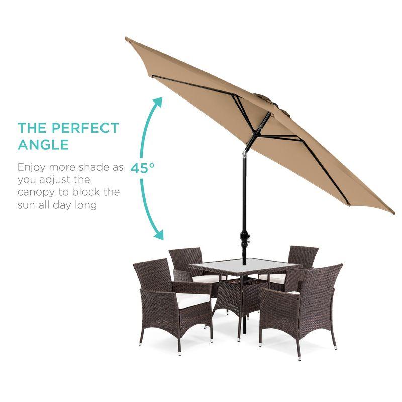 Best Choice Products 10ft Outdoor Steel Market Patio Umbrella w/ Crank, Tilt Push Button, 6 Ribs