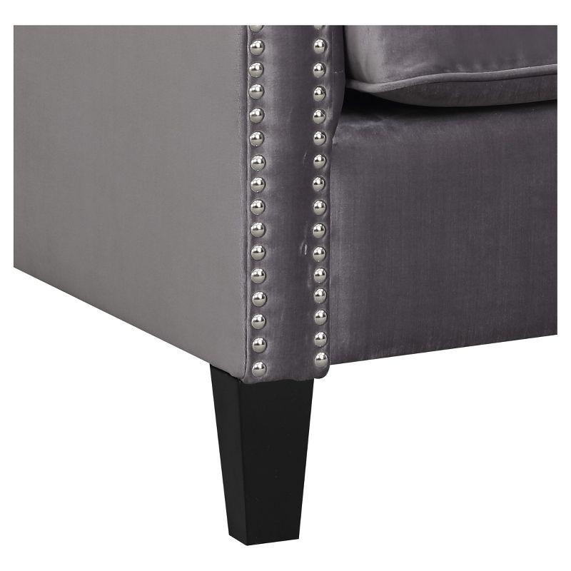 Teagan 30'' Gun Metal Gray Velvet Transitional Accent Chair